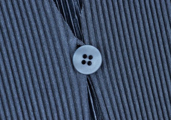 PLEATS PLEASE Pleated 3/4 Sleeve Long Cardigan Blue Size 3