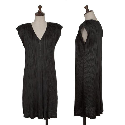 PLEATS PLEASE Pleated Sleeveless Skipper Dress Black Size 3