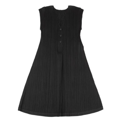 PLEATS PLEASE Pleated Sleeveless Skipper Dress Black Size 3