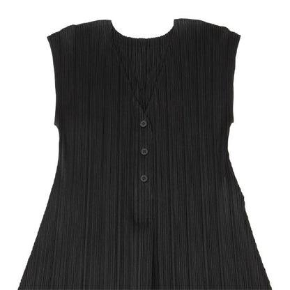PLEATS PLEASE Pleated Sleeveless Skipper Dress Black Size 3