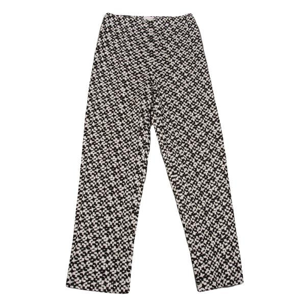 PLEATS PLEASE Geometric Print Pleated Black Polyester Pants Size 3