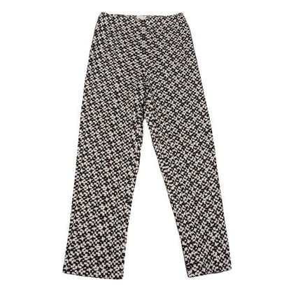 PLEATS PLEASE Geometric Print Pleated Black Polyester Pants Size 3