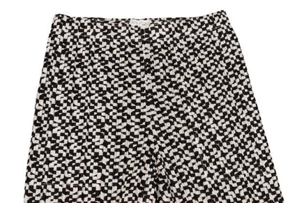 PLEATS PLEASE Geometric Print Pleated Black Polyester Pants Size 3