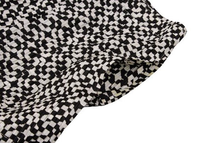 PLEATS PLEASE Geometric Print Pleated Black Polyester Pants Size 3