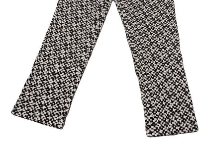 PLEATS PLEASE Geometric Print Pleated Black Polyester Pants Size 3