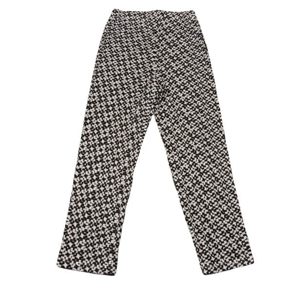 PLEATS PLEASE Geometric Print Pleated Black Polyester Pants Size 3