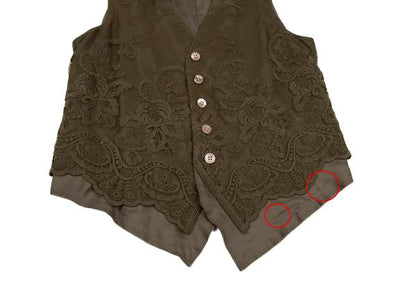 Y's Flower Embroidered Layered Vest Green Size 2