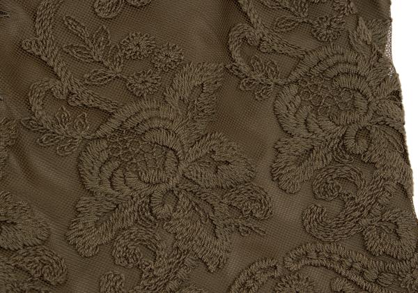 Y's Flower Embroidered Layered Vest Green Size 2