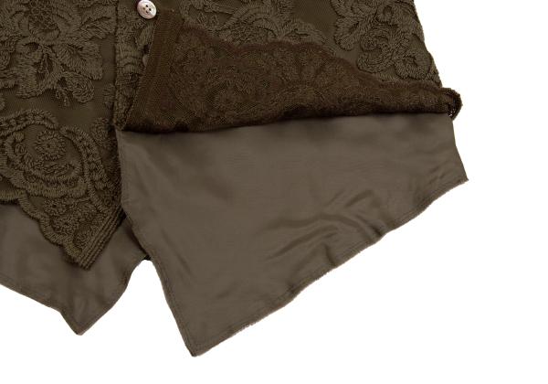 Y's Flower Embroidered Layered Vest Green Size 2