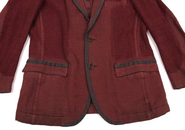 ISSEY MIYAKE A-POC Dyed Sashiko Panel Jacket Red Size 3