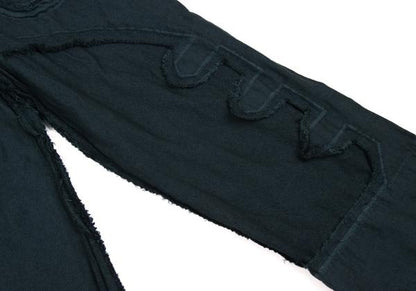 ISSEY MIYAKE A-POC Dyed Fringe Panel Wide Pants Blue Size 2