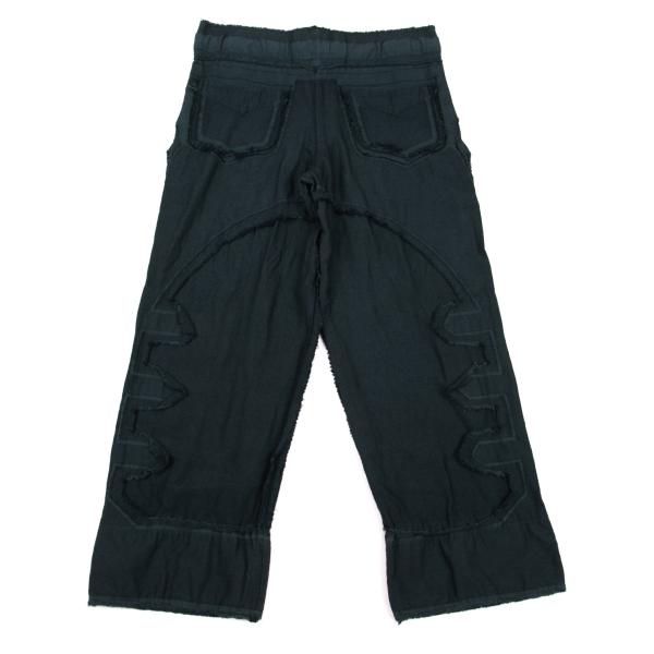 ISSEY MIYAKE A-POC Dyed Fringe Panel Wide Pants Blue Size 2