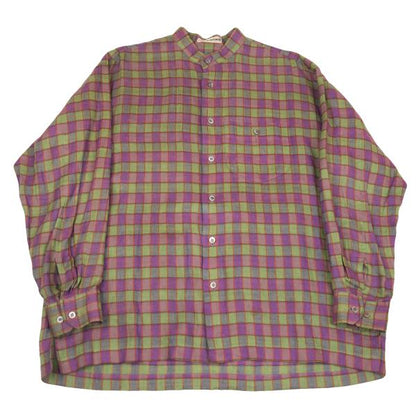 ISSEY MIYAKE MEN Check Stand Collar Shirt Purple Size M
