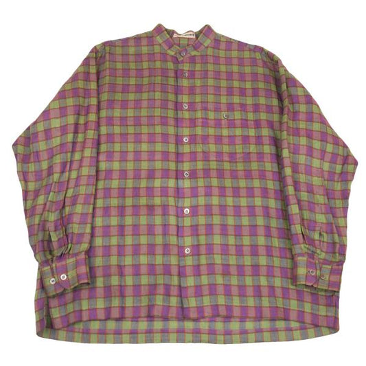 ISSEY MIYAKE MEN Check Stand Collar Shirt Purple Size M