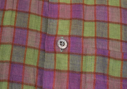 ISSEY MIYAKE MEN Check Stand Collar Shirt Purple Size M