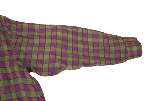ISSEY MIYAKE MEN Check Stand Collar Shirt Purple Size M