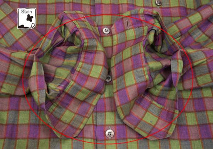 ISSEY MIYAKE MEN Check Stand Collar Shirt Purple Size M
