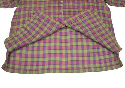 ISSEY MIYAKE MEN Check Stand Collar Shirt Purple Size M