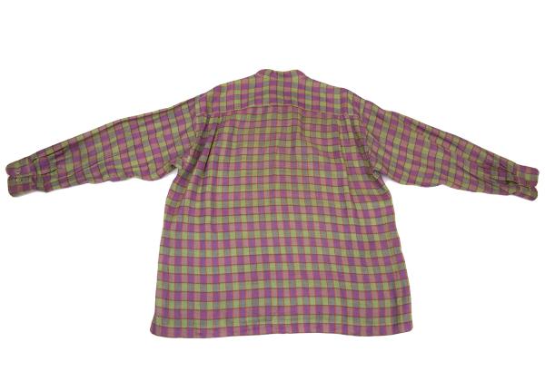 ISSEY MIYAKE MEN Check Stand Collar Shirt Purple Size M
