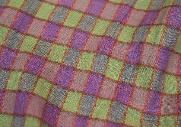 ISSEY MIYAKE MEN Check Stand Collar Shirt Purple Size M