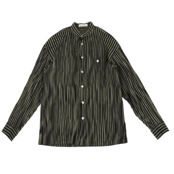 ISSEY MIYAKE MEN Pleated Stripe Band Shirt Black Size M