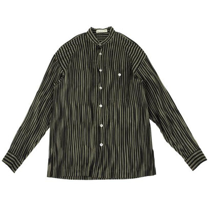 ISSEY MIYAKE MEN Pleated Stripe Band Shirt Black Size M