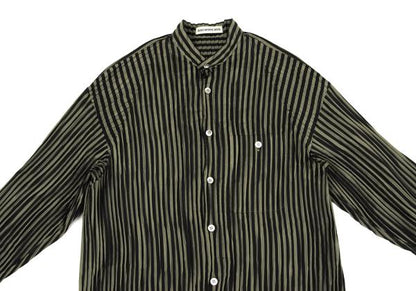 ISSEY MIYAKE MEN Pleated Stripe Band Shirt Black Size M