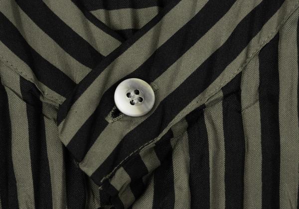 ISSEY MIYAKE MEN Pleated Stripe Band Shirt Black Size M