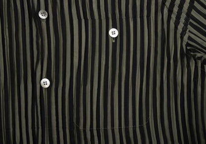 ISSEY MIYAKE MEN Pleated Stripe Band Shirt Black Size M