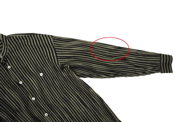 ISSEY MIYAKE MEN Pleated Stripe Band Shirt Black Size M