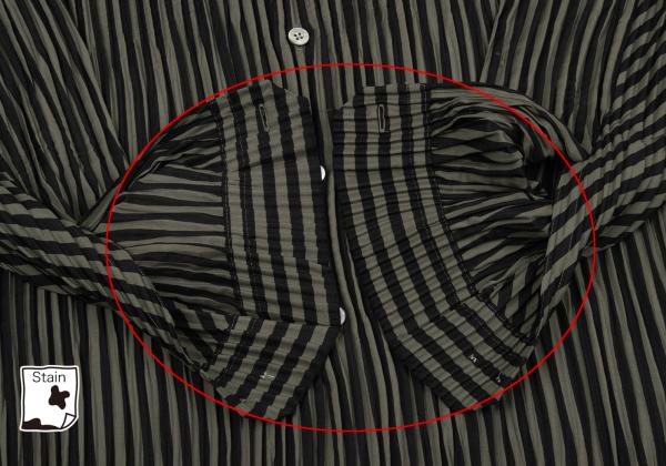 ISSEY MIYAKE MEN Pleated Stripe Band Shirt Black Size M