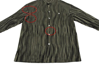 ISSEY MIYAKE MEN Pleated Stripe Band Shirt Black Size M