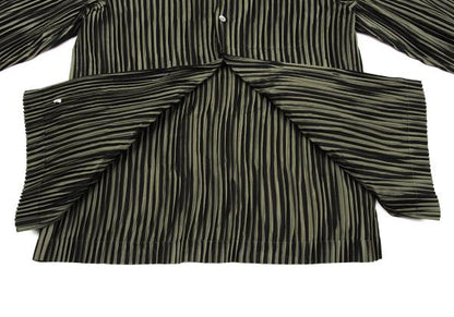 ISSEY MIYAKE MEN Pleated Stripe Band Shirt Black Size M