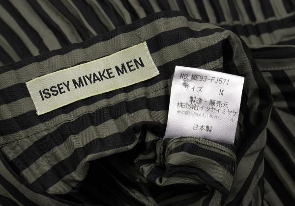 ISSEY MIYAKE MEN Pleated Stripe Band Shirt Black Size M