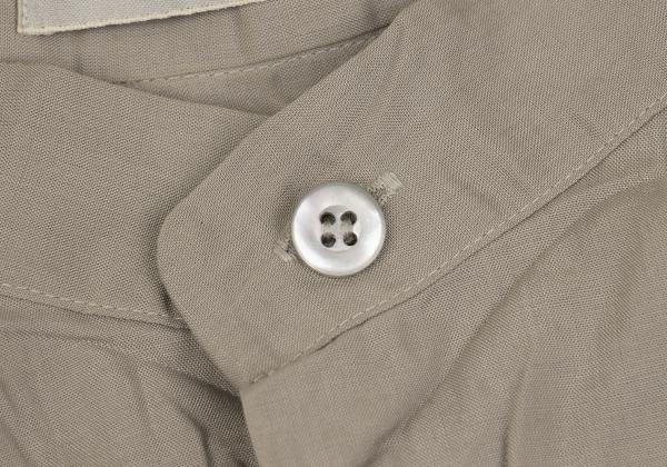 ISSEY MIYAKE MEN Wrinkle Pleat Band Collar Shirt Gray Size M