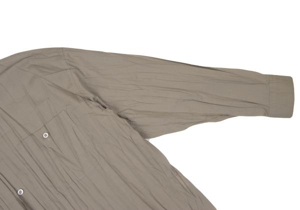ISSEY MIYAKE MEN Wrinkle Pleat Band Collar Shirt Gray Size M