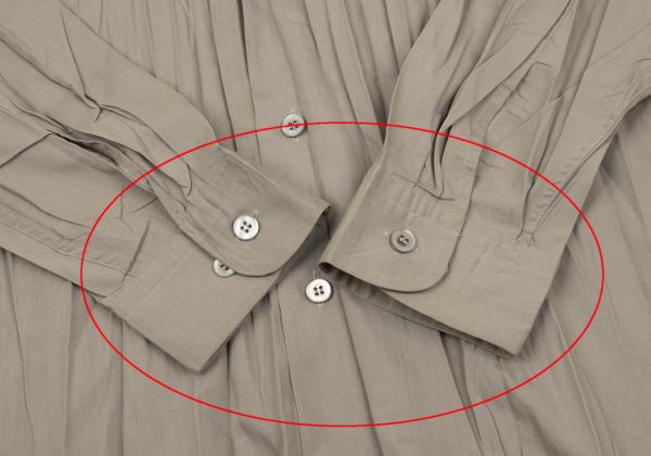 ISSEY MIYAKE MEN Wrinkle Pleat Band Collar Shirt Gray Size M