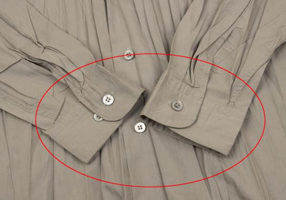 ISSEY MIYAKE MEN Wrinkle Pleat Band Collar Shirt Gray Size M