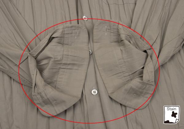 ISSEY MIYAKE MEN Wrinkle Pleat Band Collar Shirt Gray Size M