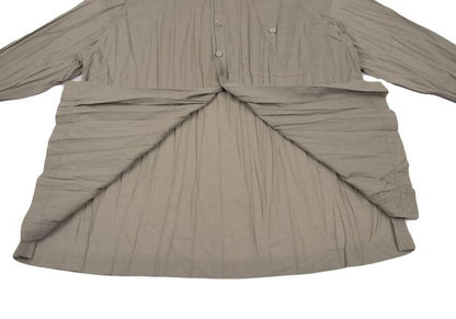 ISSEY MIYAKE MEN Wrinkle Pleat Band Collar Shirt Gray Size M