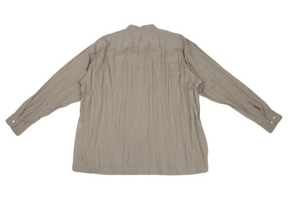 ISSEY MIYAKE MEN Wrinkle Pleat Band Collar Shirt Gray Size M