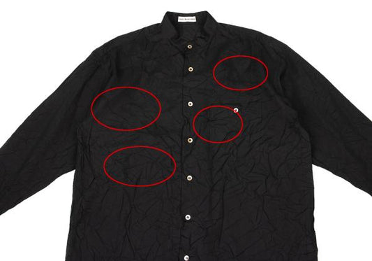 ISSEY MIYAKE MEN Poly Wrinkled Band Shirt Black Size M
