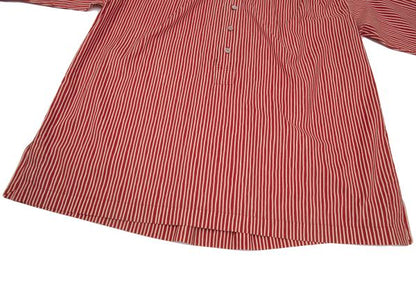 ISSEY MIYAKE MEN Cotton Stripe Band Collar Shirt Red Size 2
