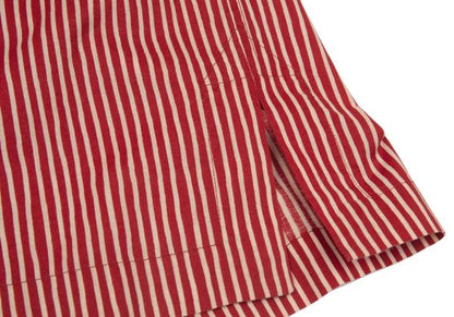 ISSEY MIYAKE MEN Cotton Stripe Band Collar Shirt Red Size 2