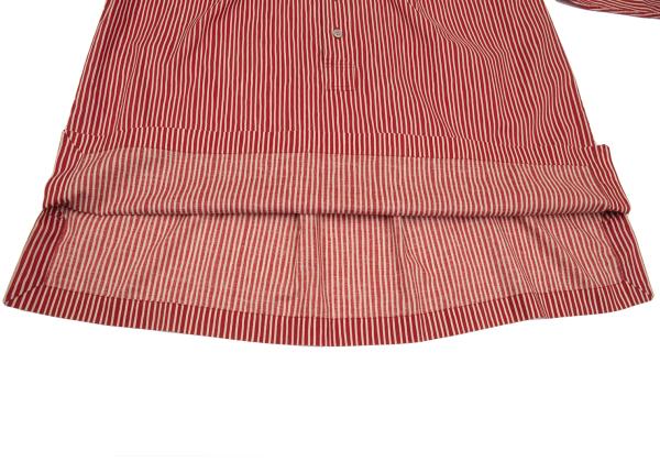 ISSEY MIYAKE MEN Cotton Stripe Band Collar Shirt Red Size 2