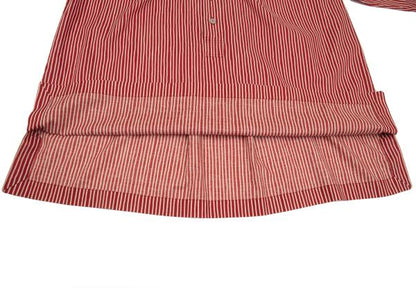 ISSEY MIYAKE MEN Cotton Stripe Band Collar Shirt Red Size 2