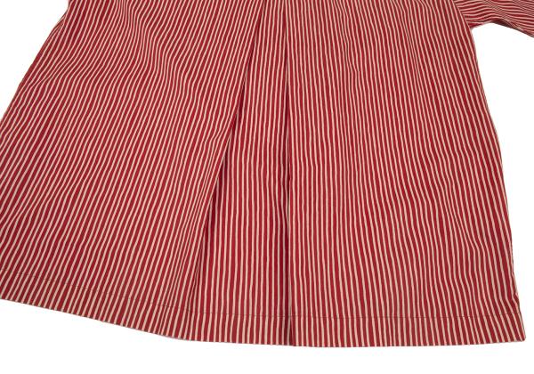 ISSEY MIYAKE MEN Cotton Stripe Band Collar Shirt Red Size 2
