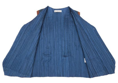 ISSEY MIYAKE MEN Metallic Pleated Vest Blue/Orange Size M