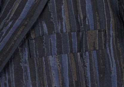 ISSEY MIYAKE MEN Blue Cotton Poly Bleed Stripe Jacket Size 2