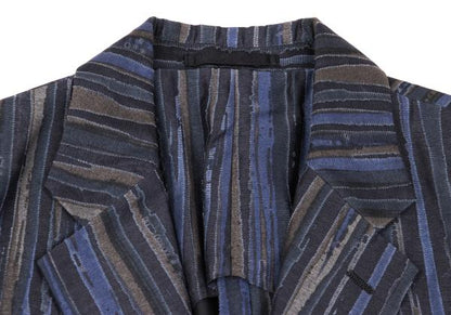 ISSEY MIYAKE MEN Cotton Poly Bleed Stripe Pants Blue Size 2